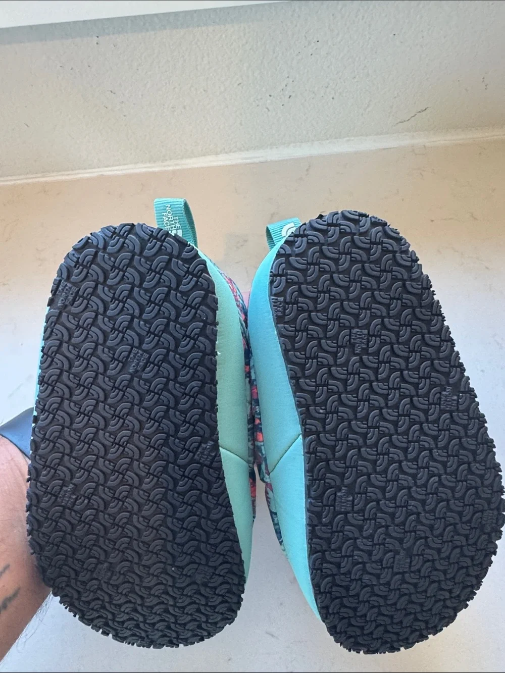 The North Face Kids Teal Slip-On Quilted Floral Slippers